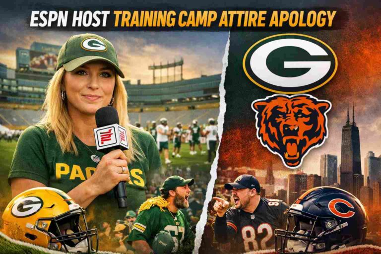 espn host training camp attire apology