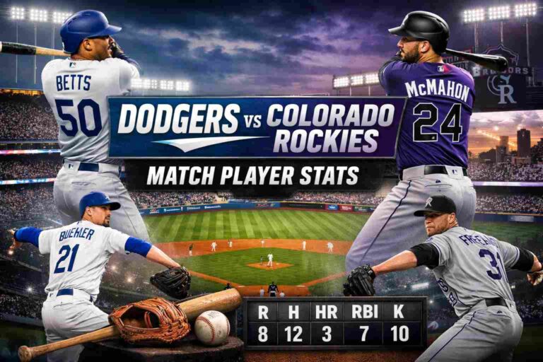 dodgers vs colorado rockies match player stats